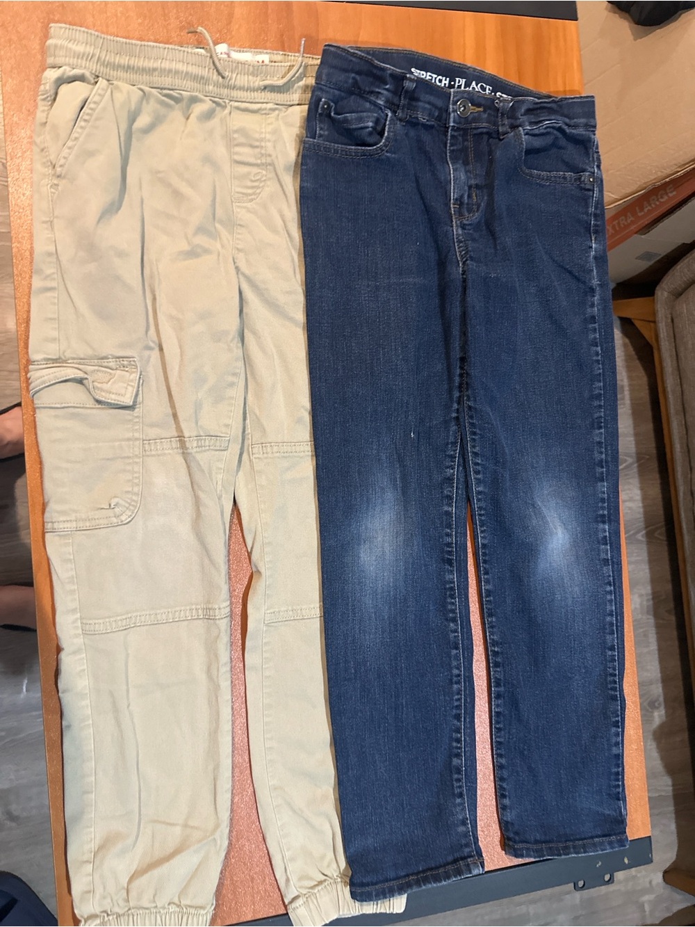 Lot of 2 Boys Pants Size 10/M: Cargo Joggers & Stretch Denim Jeans